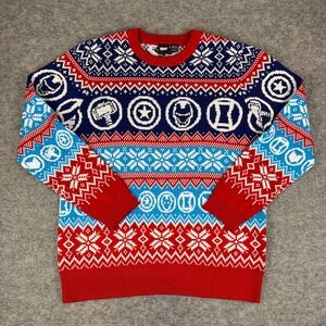 Marvel Avengers Ugly Christmas Sweater Acrylic Mens XL